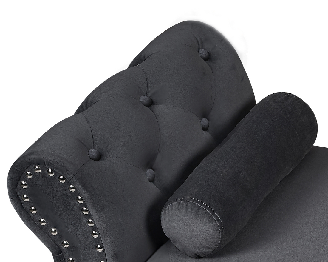 63 Inch Storage Bench, Modern Velvet Ottoman, Large Capacity Storage Bench With Armrest, Suitable For Living Room, Bedroom H Gray Armrest Gray Brown Velvet Primary Living Space Black Modern,Sporty Eucalyptus Wood Internal Storage Upholstered Metal & Wood