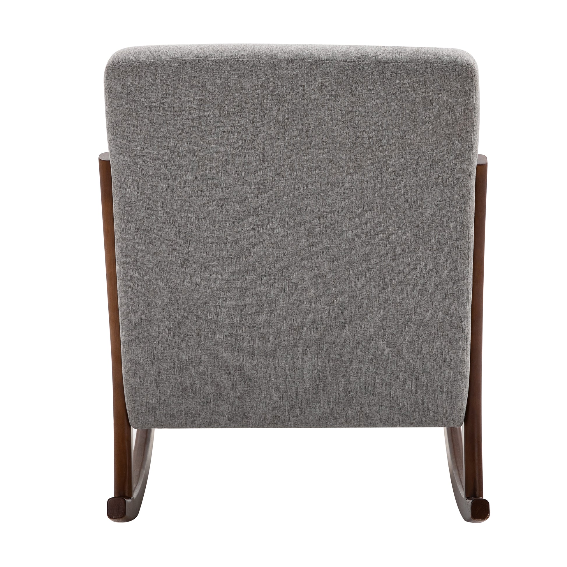Homcom Upholstered Rocking Armchair With Wood Base And Linen Fabric Padded Seat For Living Room, Grey Grey Linen