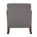 Homcom Upholstered Rocking Armchair With Wood Base And Linen Fabric Padded Seat For Living Room, Grey Grey Linen