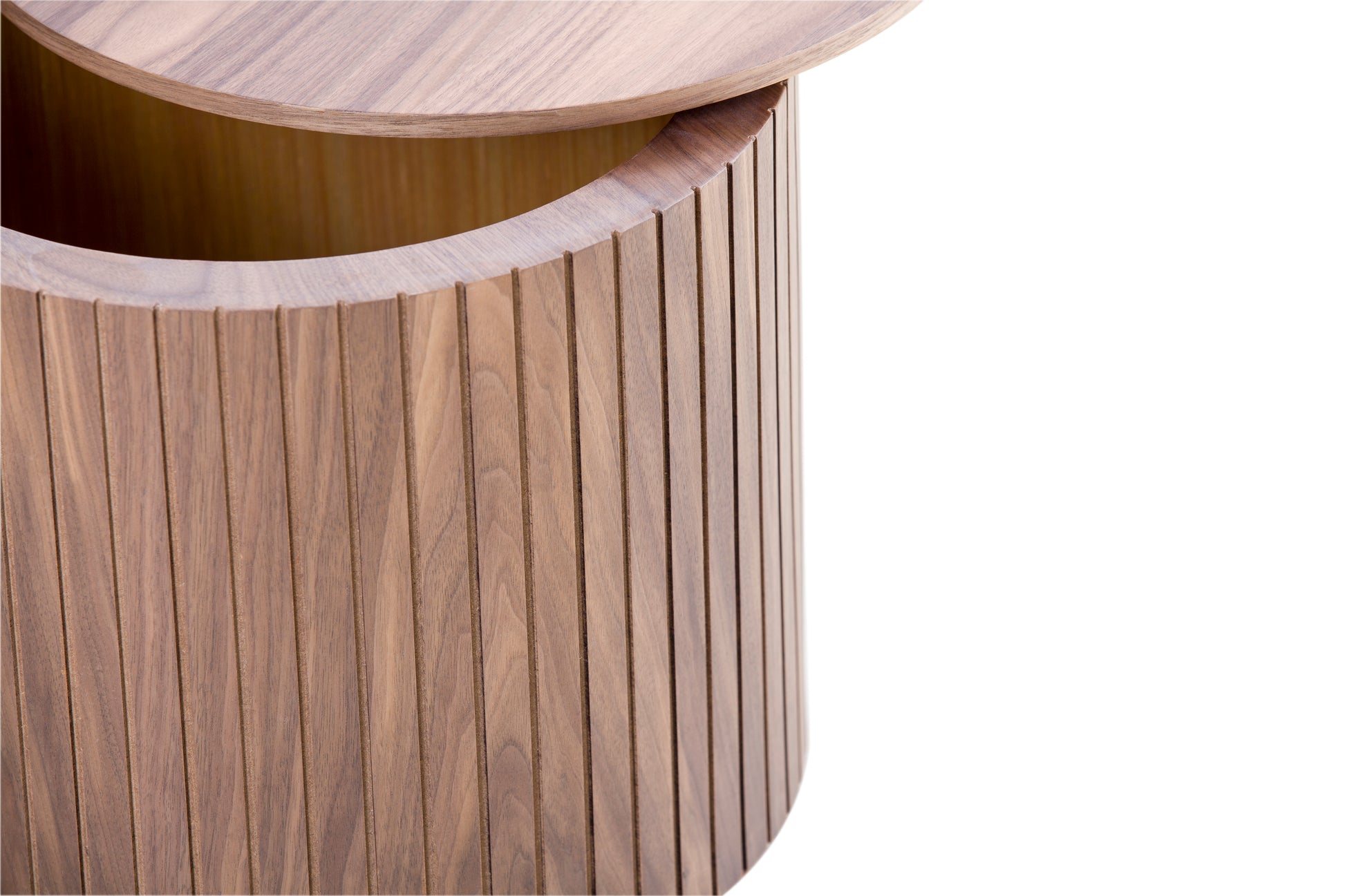 Mdf Nested Table Set 2 Pieces, Handcrafted Round Coffee Table In Living Lounge Area, Walnut Color Walnut Round Round Mdf