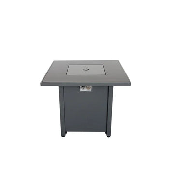 25" H X 30" W Steel Outdoor Fire Pit Table With Lid Gray Modern Steel