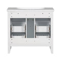 36'' Bathroom Vanity With Resin Sink Combo, Free Standing Single Vanity Set With Four Drawers, Solid Wood Frame Bathroom Storage Cabinet 4 White Bathroom Solid Wood Mdf Resin Painted