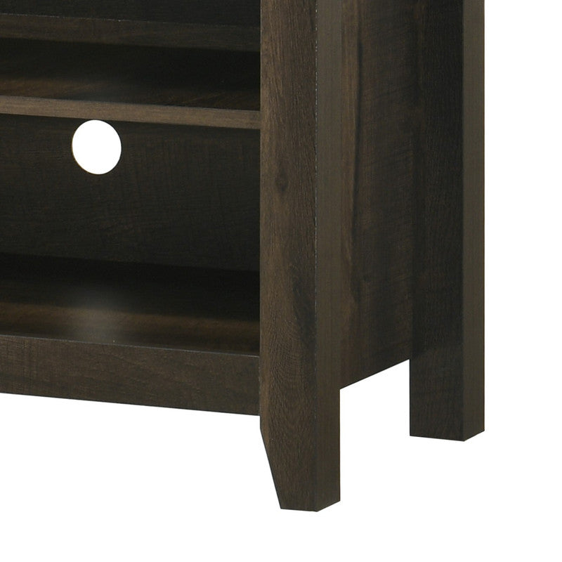 Trove 58" Wide Dark Dusty Oak Finish Tv Stand With Open Shelves And Cable Management Dark Oak 50 59 Inches Particle Board