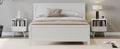 Wood Platform Bed Frame With Headboard, Mattress Foundation With Wood Slat Support, No Box Spring Needed, Queen Size, White Box Spring Not Required Queen White Wood Solid Wood Mdf