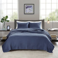 3 Piece Quilt Set Navy King Cal King King Navy Polyester