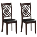 Black And Espresso Cross Back Side Chairs Set Of 2 Espresso Espresso Dining Room Contemporary Side Chair Rubberwood Cross Back Set Of 2 Wood Fabric