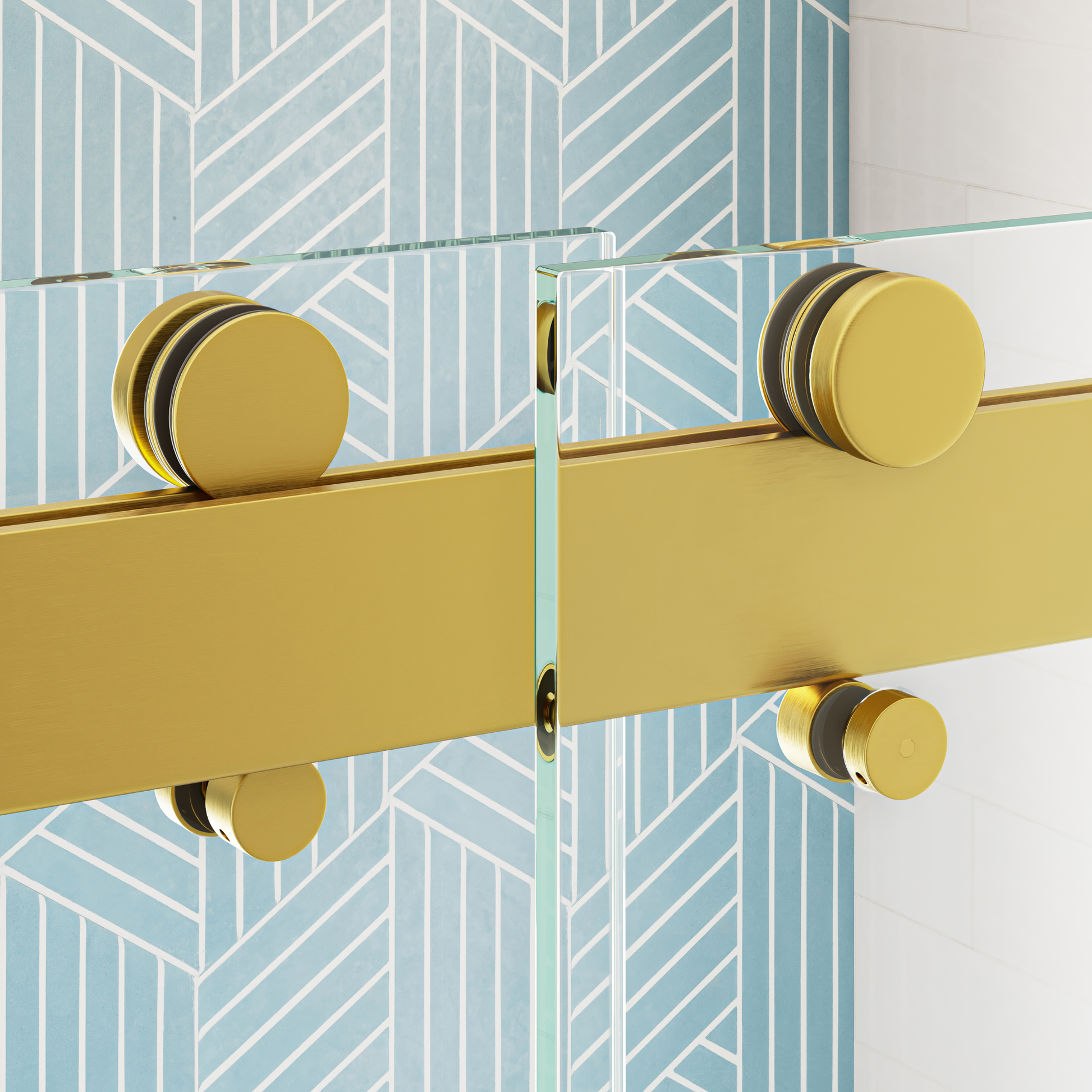 Roller Set With Wall Brackets And Anti Jump Knobs Only, 24D01P10 Gx Gold Stainless Steel