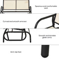 Outsunny 2 Person Outdoor Glider Bench, Patio Double Swing Rocking Chair Loveseat W Powder Coated Steel Frame For Backyard Garden Porch, Beige Beige Steel