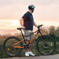 A26336 26 Inch Aluminum Frame Shock Fork Plus Shock Absorber 21 Speed Unisex Mountain Bike Black Orange Steel