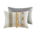 3 Piece Cotton Comforter Set Gray Yellow King Cal King King Gray Yellow Cotton