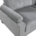 5Pc Modular Sectional Set Gray Corduroy Upholstery 2X Armless Chairs 3X Corner Seats Soft Pillows Living Room Furniture Gray Corduroy Wood Primary Living Space Contemporary,Modern Modular