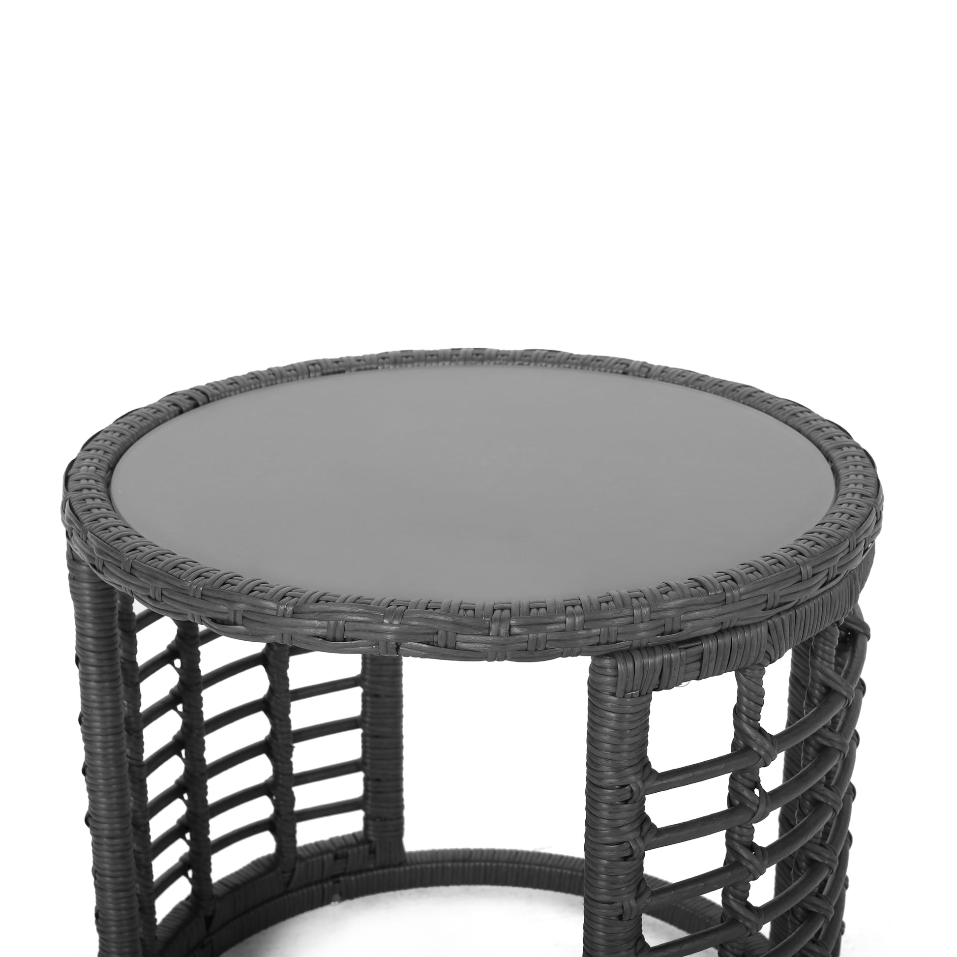 Tatiana Side Table Grey Rattan