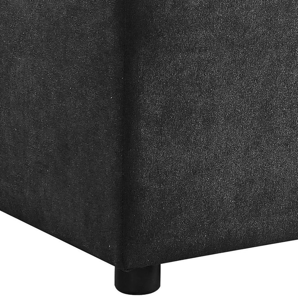 Grey Ottoman With Tight Seat Grey Wood Primary Living Space Solid Grey Pine Rectangle Wood Fabric