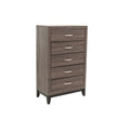 Bedroom Furniture Rustic Grey Oak Simple 1Pc Tall Chest 5 Drawers Storage Solidwood Chest Gray Bedroom Modern,Transitional Pine Particle Board Mdf,Solid Wood