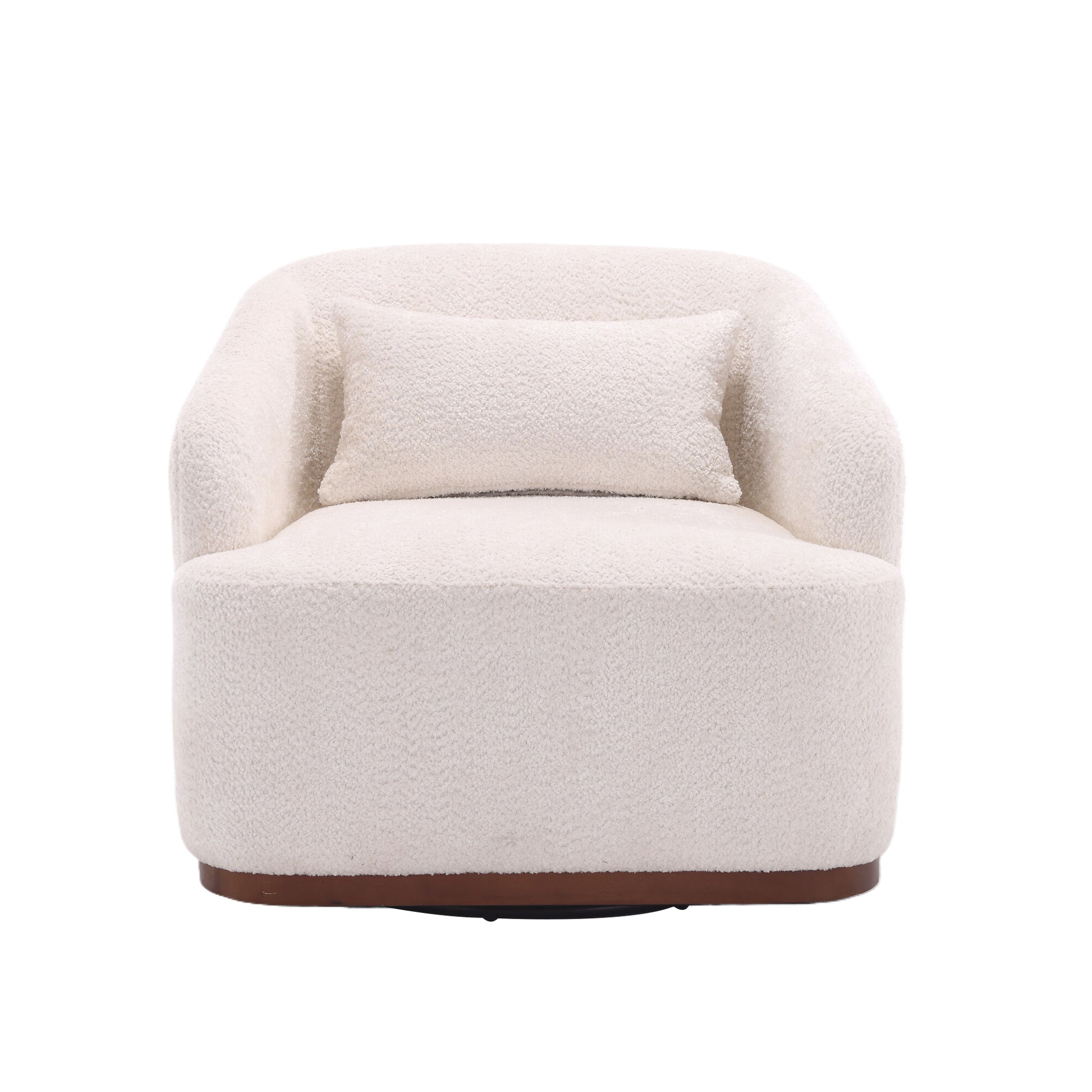 Coolmore Swivel Barrel Chair, Comfy Round Accent Sofa Chair For Living Room, 360 Degree Swivel Barrel Club Chair, Leisure Arm Chair For Nursery, Hotel, Bedroom, Office, Lounge White Boucle White Primary Living Space Foam Boucle