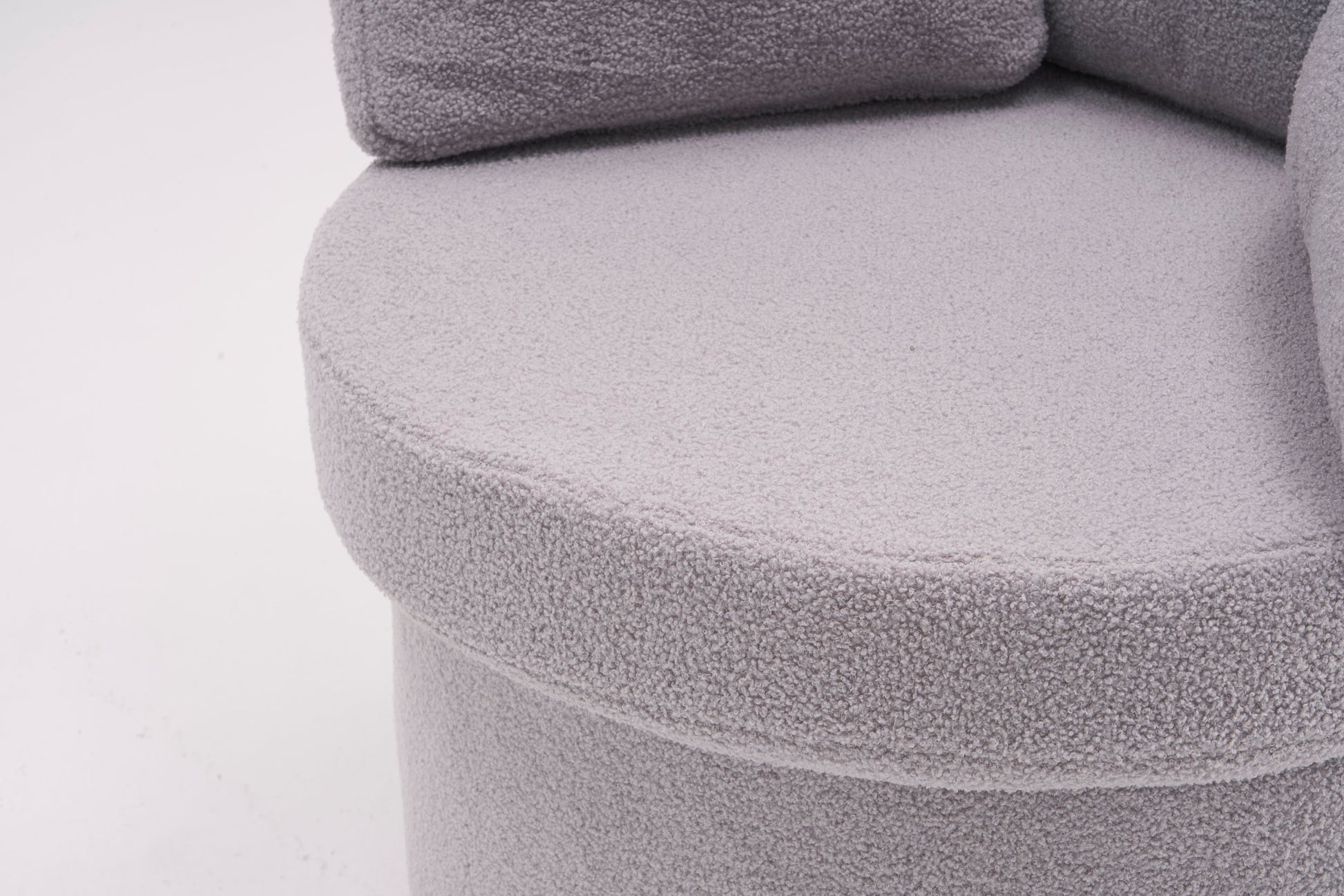 029 Teddy Fabric Swivel And Storage Chair With Back Cushion For Living Room,Light Gray Light Gray Primary Living Space Modern Foam Teddy
