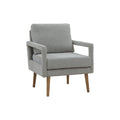 Mid Century Armchair2Pcs, Accent Chair With Wood Legs & Soft Cushion For Living Room, Bedroom, Home Office, Study, Grey Gray Foam Wood Fabric