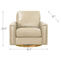 Hayward Swivel Leather Chair Ivory White Memory Foam Genuine Leather