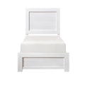 White Finish Twin Size Panel Bed Wooden Bedroom Furniture 1Pc, Bed In A Box Box Spring Required Twin White Bedroom Bed Frame Wood