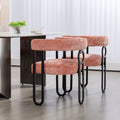 Coolmore Contemporary Designed Velvet Fabric Upholstered Accent Dining Chair Barrel Side Chairs Kitchen Armchair For Living Room Set Of 2 Pink Linen Pink Dining Room Foam Chenille