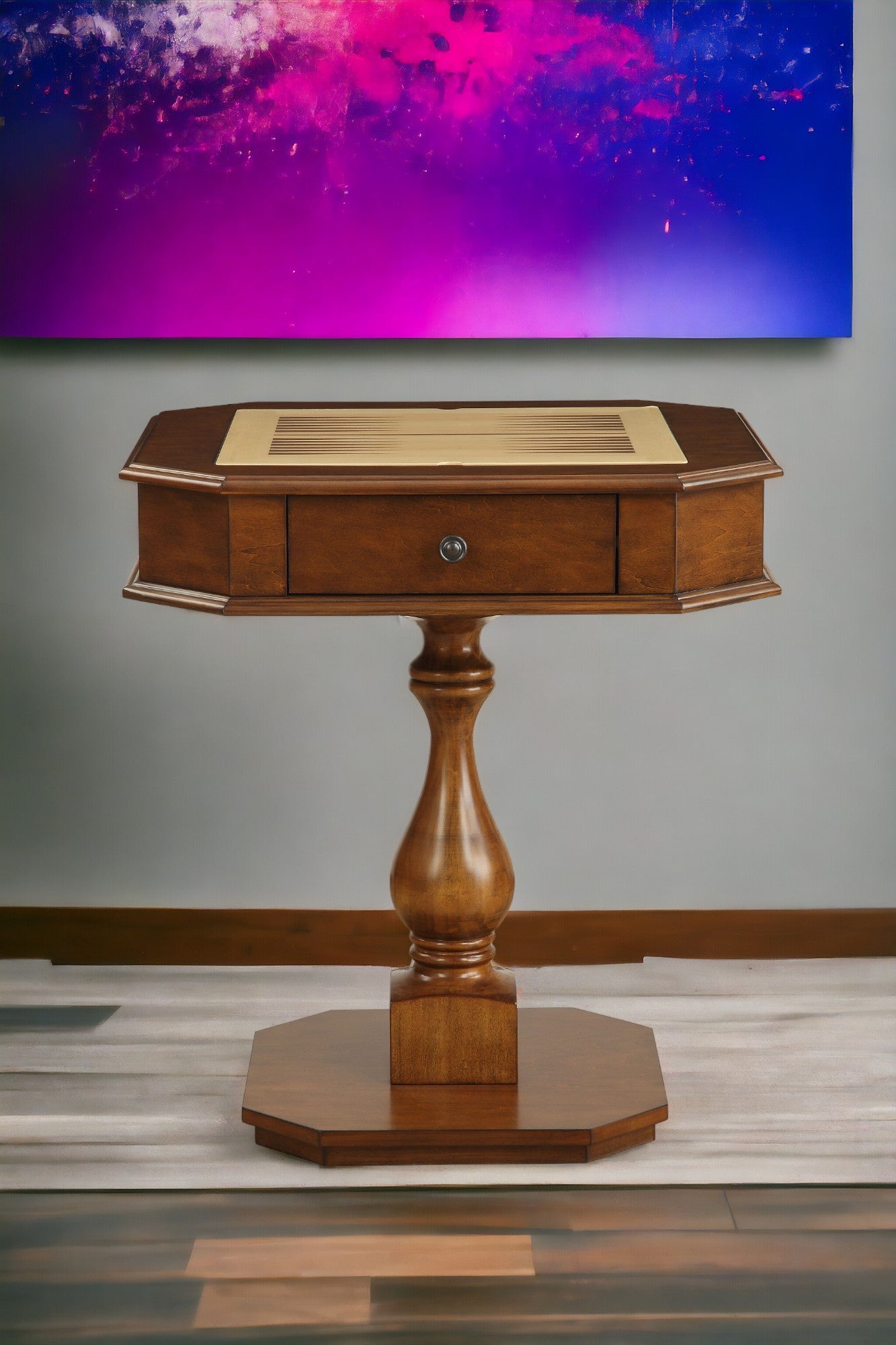 Bishop Cherry Finish Reversible Chess Checker Game Table W Game Tray Chess Fingures Not Included Cherry Synthetic Wood