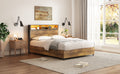 Metal Platform Bed With Underneath Storage, Led And Usb Ports, Full, Black Full Black Mdf Metal
