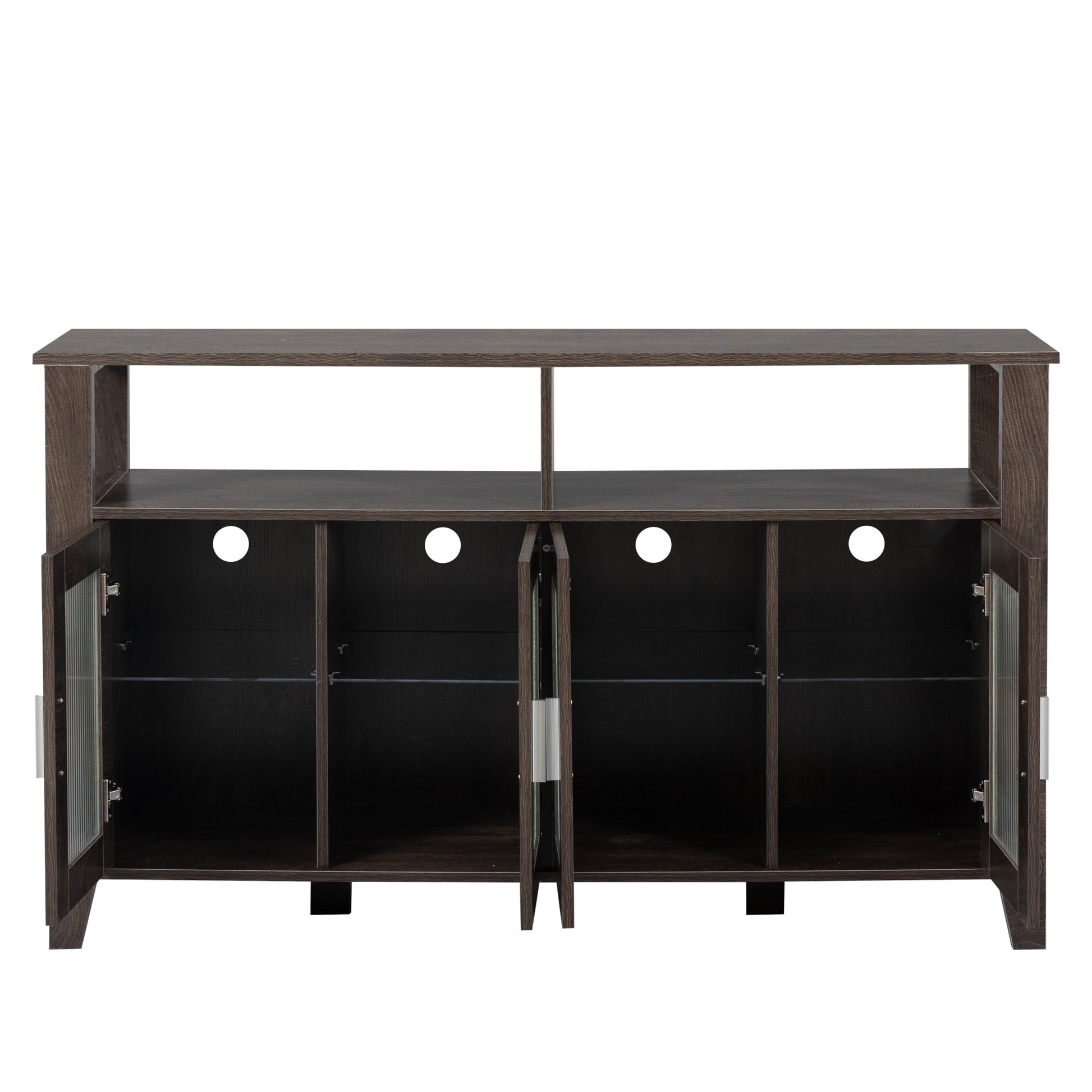 Drawerdresser Cabinet,Barcabinet,Buffetsideboard,Storagecabinet,Buffet Server Console Tablestorge,Changhong Glass Door,Toughened Glass Shelf,Fordining Room,Living Room,Kitchenhallway,Color:Gray 5 Or More Spaces Gray Primary Living Space Built In Lighting