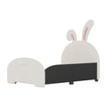 Twin Size Upholstered Rabbit Shape Princess Bed ,Twin Size Platform Bed With Headboard And Footboard,White Old Sku: Wf311629Aak White Pu