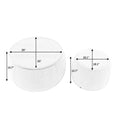 Round Storage Ottoman, Woven Rattan Fabric Ottoman, 2 In 1 Function, Work As End Table And Ottoman,With Small Seat Nature 25