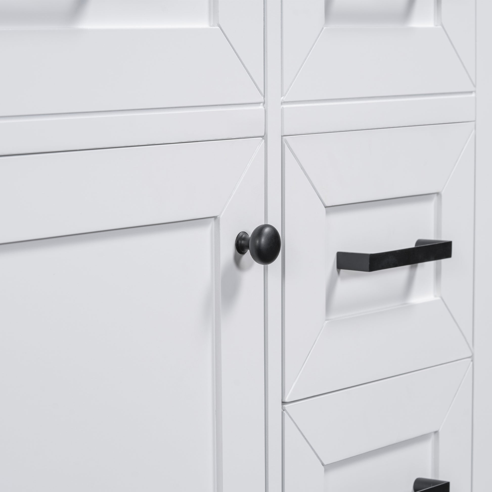 30" Bathroom Vanity Without Sink, Cabinet Base Only, Bathroom Cabinet With Drawers, Solid Frame And Mdf Board, White White Solid Wood Mdf