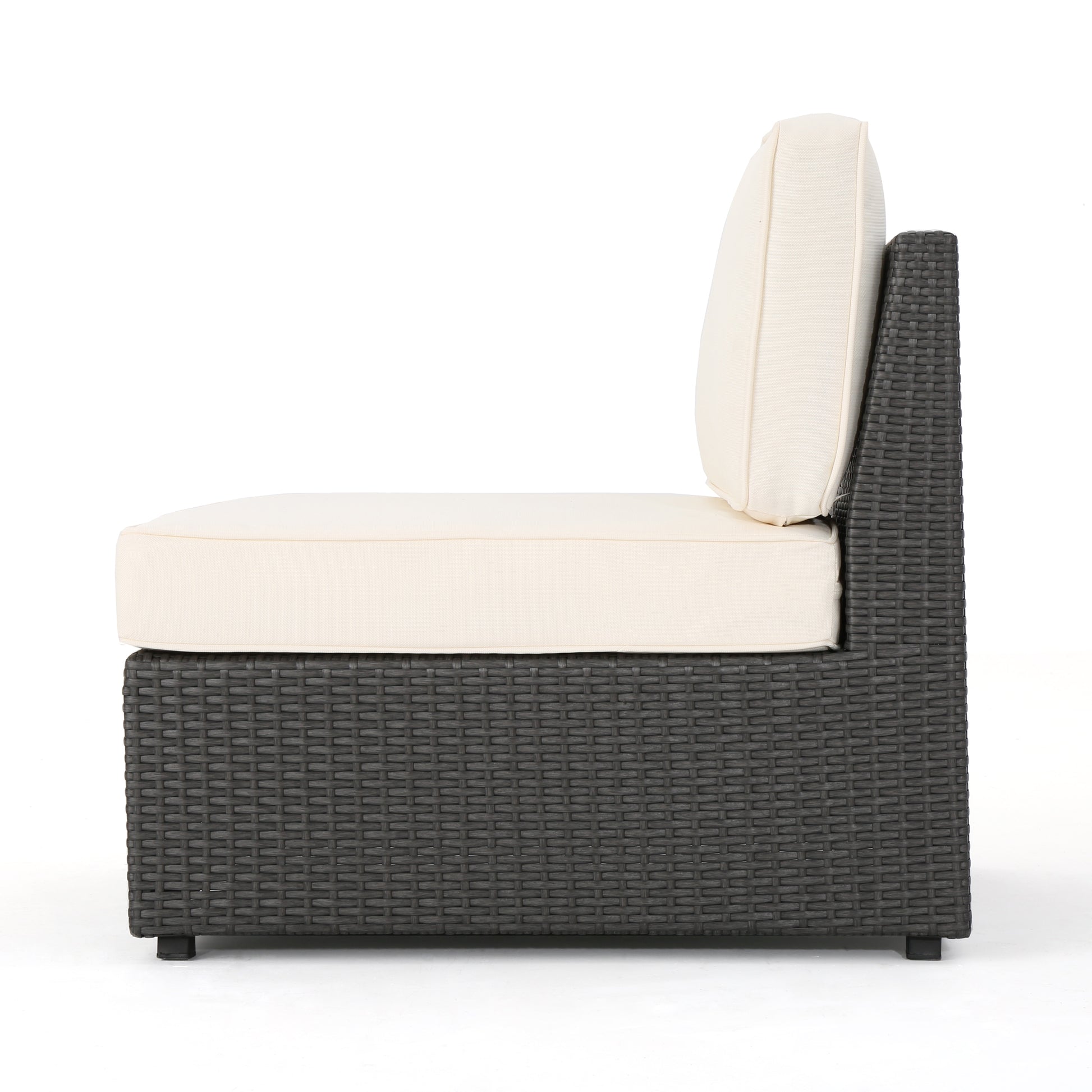 Santa Cruz Armless Chair Grey Pe Rattan Iron