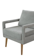 Mid Century Armchair2Pcs, Accent Chair With Wood Legs & Soft Cushion For Living Room, Bedroom, Home Office, Study, Grey Gray Foam Wood Fabric