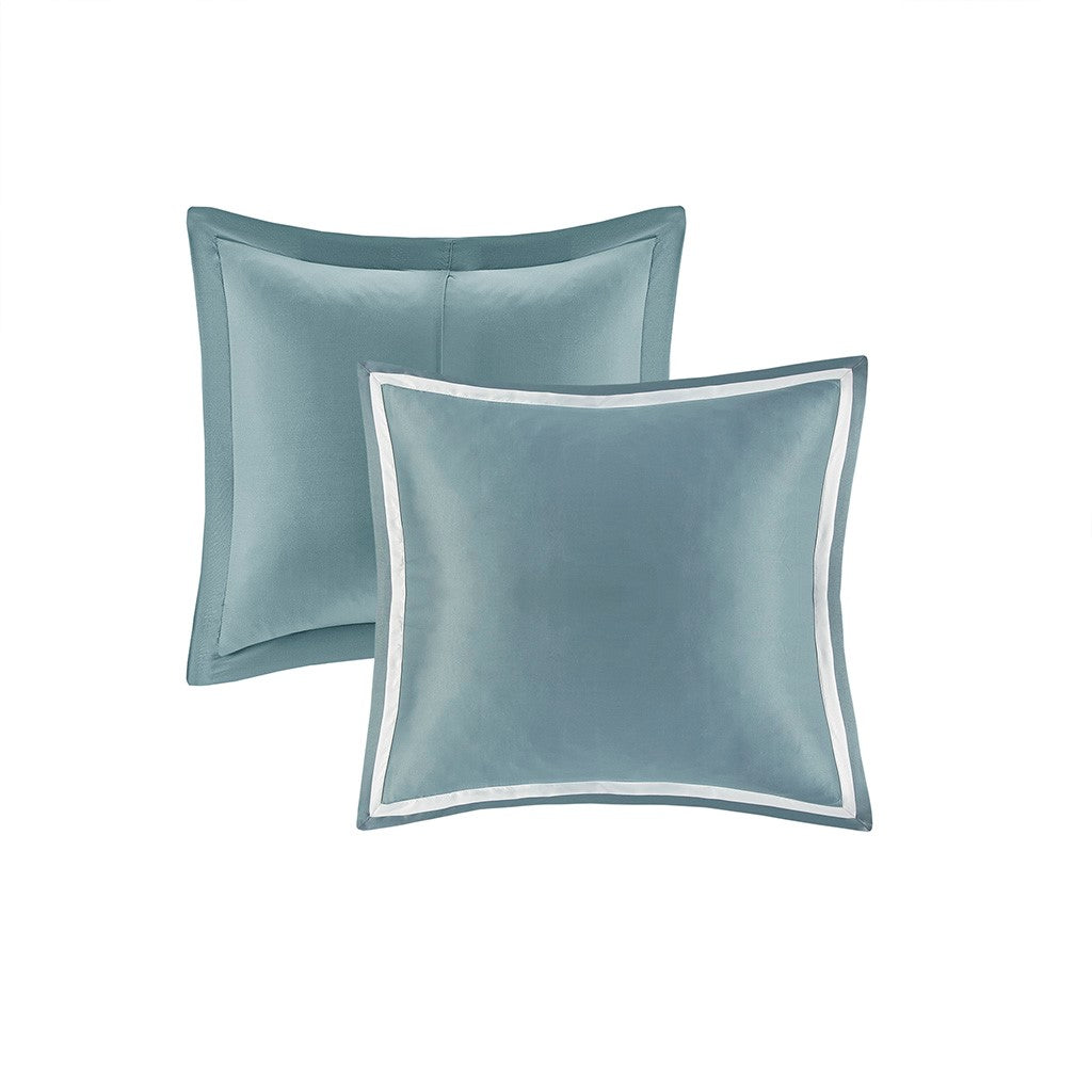 8 Piece Jacquard Comforter Set Aqua Silver Cal King California King Aqua Silver Polyester
