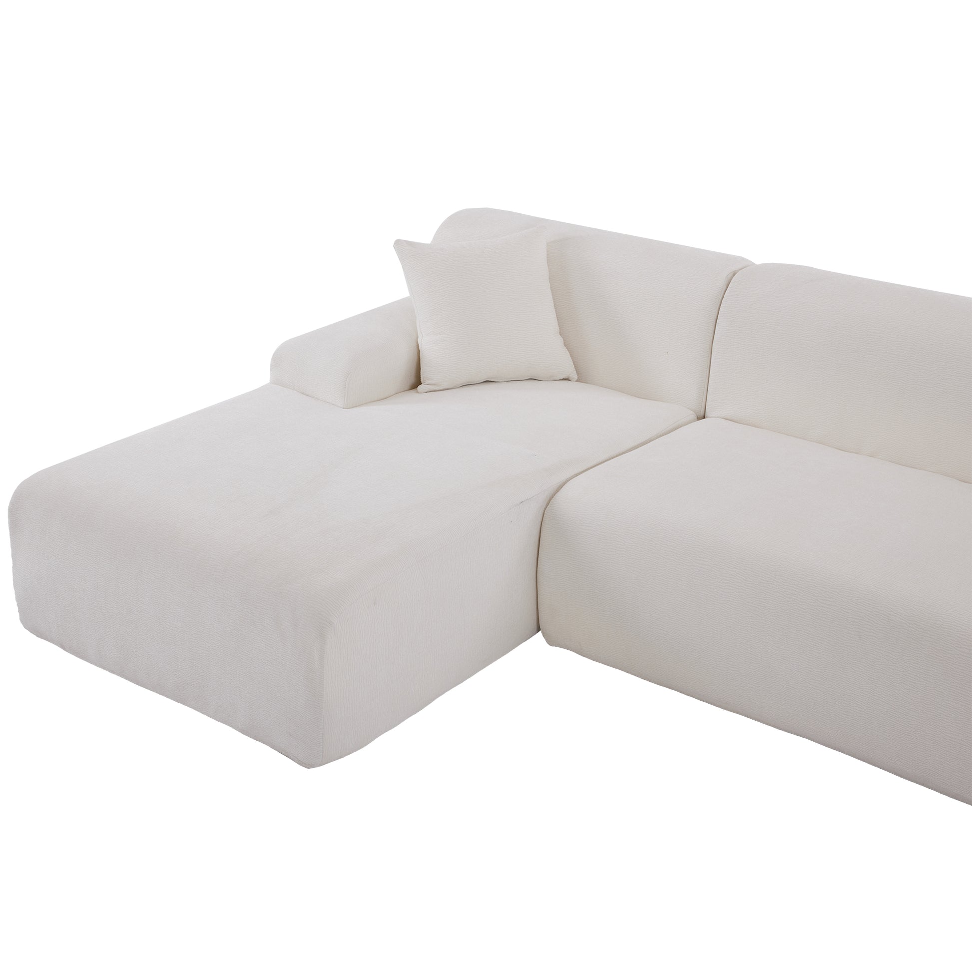 Modern Large L Shape Modular Sectional Sofa For Living Room, Bedroom, Salon, 2 Piece Free Combination, Simplified Style Old Sku:Wy000356Aaa Beige Polyester 3 Seat