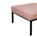 Pink And Black Patio Ottoman With Metal Tube Legs Yes Pink Black Garden & Outdoor Wood Fabric