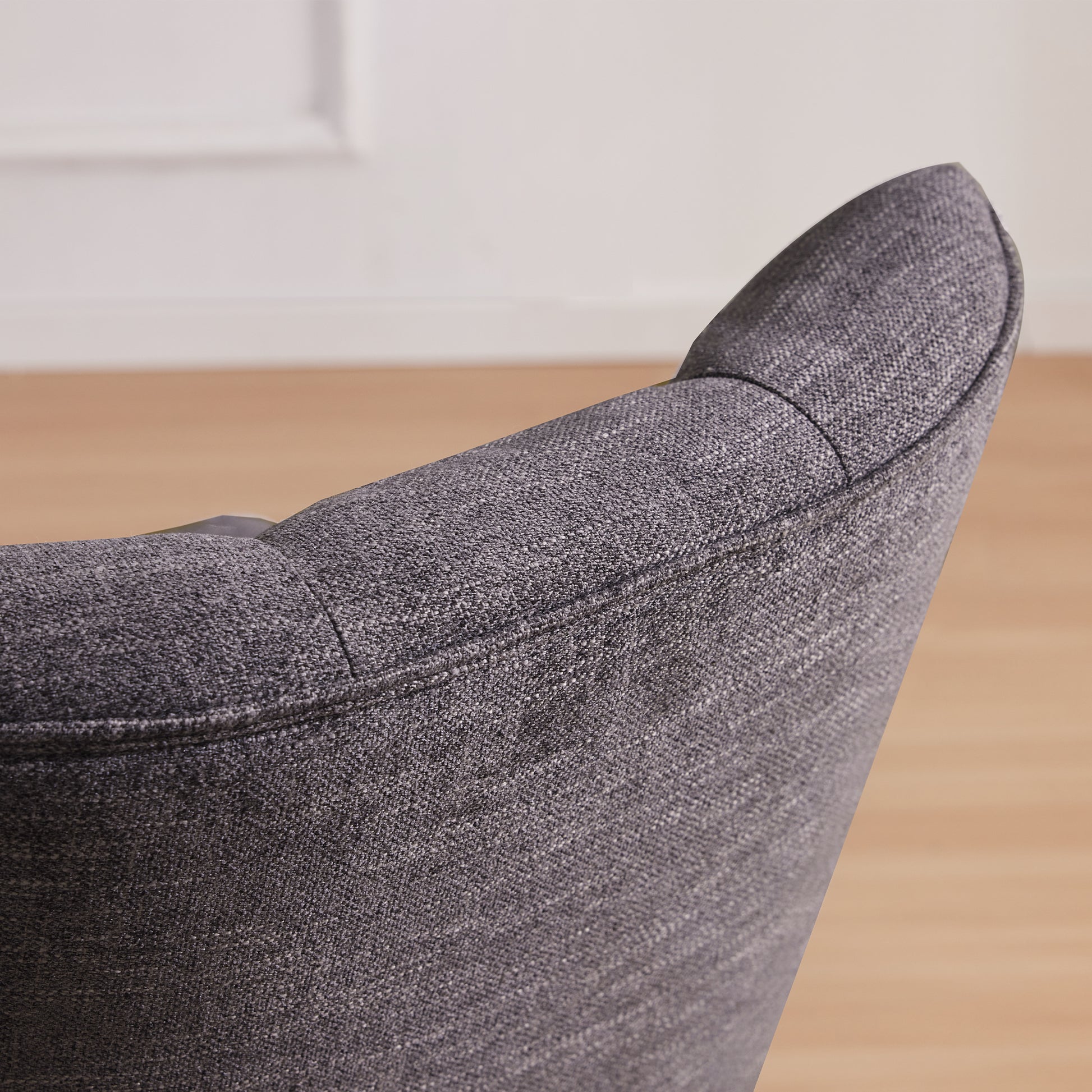 Upholstered Swivel Desk Chair, Armless Home Office Chair, Chenille Fabric Adjustable Height Computer Chair With Wheels For Study ,Grey Caster Solid Gray Office Handle Birch Wing Back Adjustable