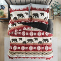 Print Sherpa Comforter Set Queen Multicolor Polyester