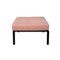 Pink And Black Patio Ottoman With Metal Tube Legs Yes Pink Black Garden & Outdoor Wood Fabric