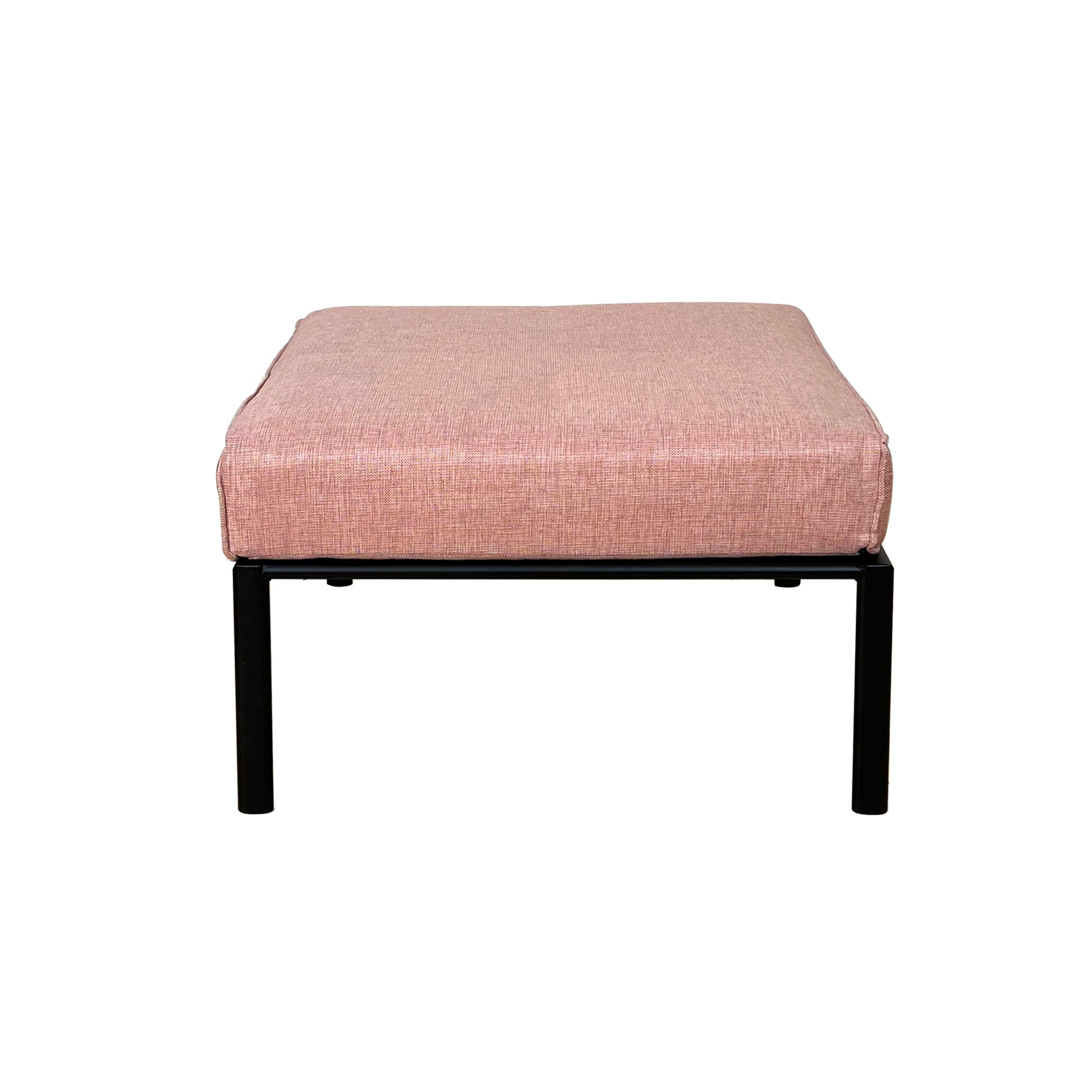 Pink And Black Patio Ottoman With Metal Tube Legs Yes Pink Black Garden & Outdoor Wood Fabric