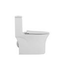 1.1 1.6 Gpf Elongated Comfort Height Floor Mounted One Piece Toilet, Cupc Certified, Watersense Cetified, Ceramic, White Color, Soft Close Seat White Ceramic