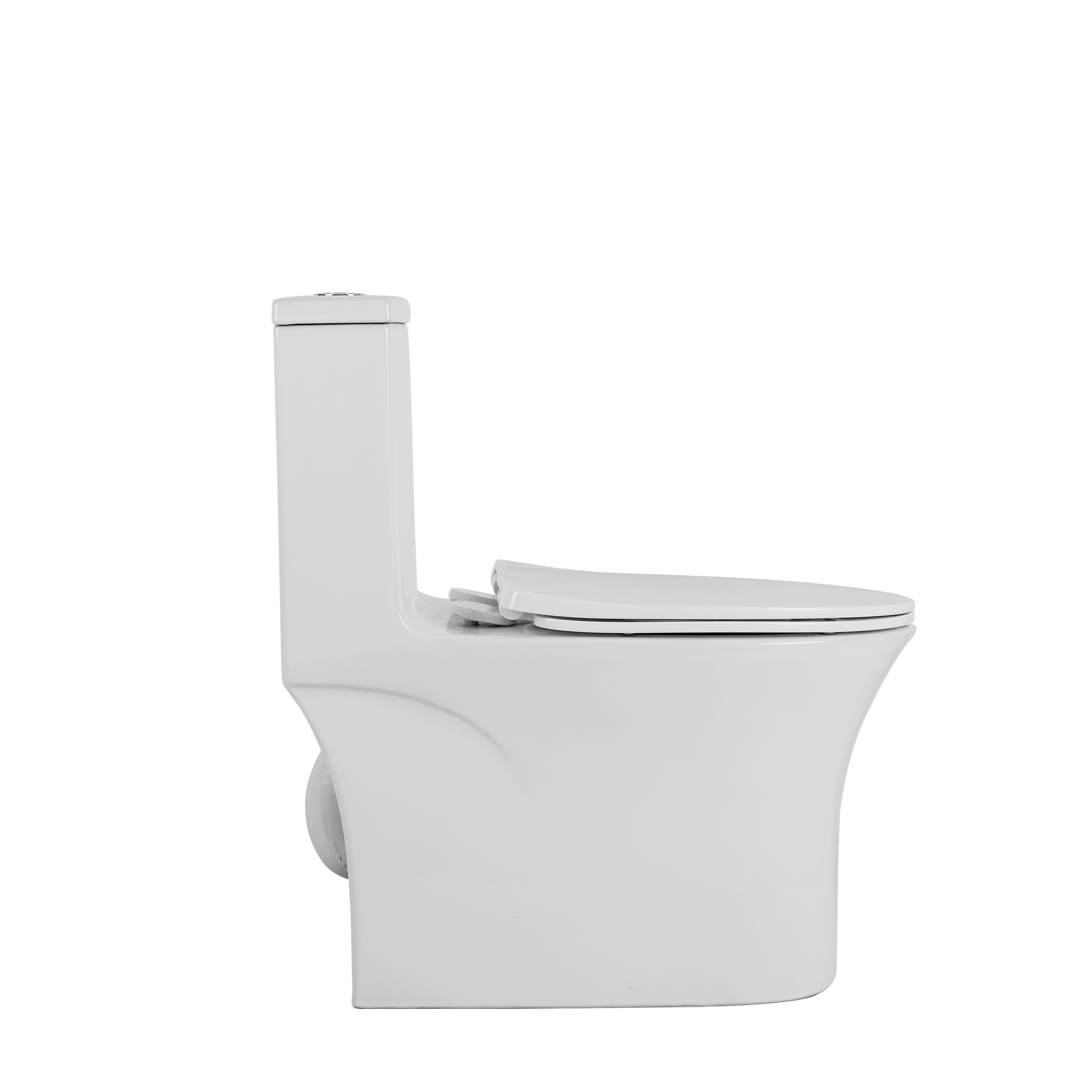 1.1 1.6 Gpf Elongated Comfort Height Floor Mounted One Piece Toilet, Cupc Certified, Watersense Cetified, Ceramic, White Color, Soft Close Seat White Ceramic