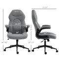 Vinsetto Gaming Chair With Flip Up Arm, High Back Desk Computer Chair, Gamer Chair With Adjustable Height And Swivel Wheellight Gray Light Gray Polyester