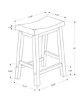 Bar Stool, Set Of 2, Counter Height, Saddle Seat, Kitchen, White Wood, Contemporary, Modern White Solid Wood