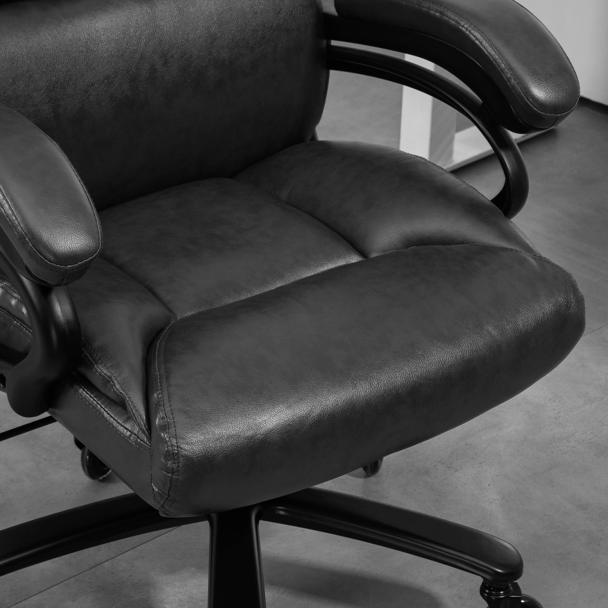 Vinsetto Pu Leather Office Chair For Desk, Big And Tall, 400Lb., Black Black Pu Leather