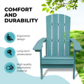 Adirondack Chairs Weather Resistant Plastic Fire Pit Chairs Adorondic Plastic Outdoor Chairs Suitable For All Outdoor Areas Seating Lifetime Blue Plastic