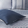 7 Piece Jacquard Comforter Set Navy Cal King California King Navy Polyester