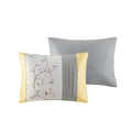 Embroidered 7 Piece Comforter Set Yellow King King Yellow Polyester