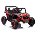 24V Two Seater Kids Ride On Utv W Parents Remote Control,Four Wheel Suspension,Slow Start,Large Wheel Design,Anti Collision Bar,Storage Space,Music,Usb,Bluetooth,Volume Control,Led Lights For Kids 3 . Red 100 149 Lbs Polypropylene