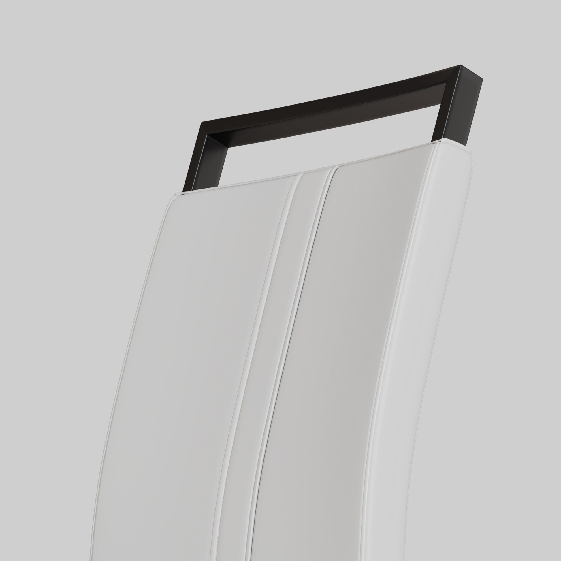 Modern Dining Chairs,Pu Faux Leather High Back Upholstered Side Chair With C Shaped Tube. Black Metal Legs For Dining Room Kitchen Vanity Patio Club Guest Office Chair Set Of 4 White Pu White Foam Pu