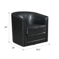Little Black Swivel Accent Chair Black Foam Engineered Wood